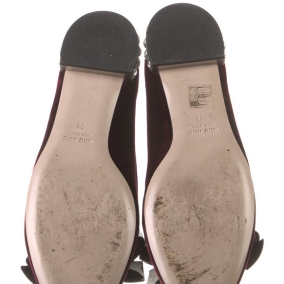 Miu Miu Velvet and Patent Flats with Crystal Heels - Picture 5 of 9